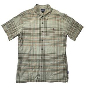 Patagonia A/C Shirt Green Plaid Button Up Size Small Men's Organic Cotton